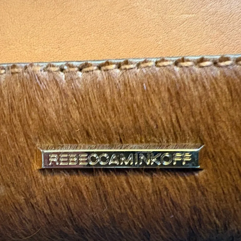 Rebecca Minkoff Leo Clutch in White and Brown Calf Hair - Leather - Picture 3 of 4